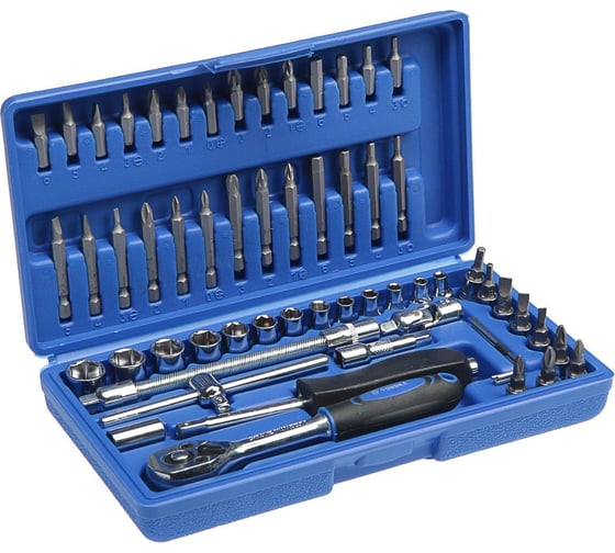 Изображение товара Автомобильный набор инструментов в кейсе ТУНДРА CrV, 1/4", 59 предметов 881873