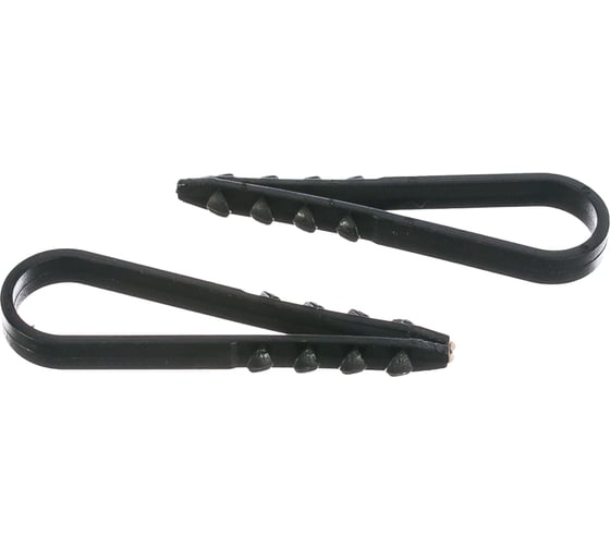 Изображение товара Дюбель хомут КРЕП-КОМП для крепления кабеля, цвет-чёрный 11х18 100шт дхч1118