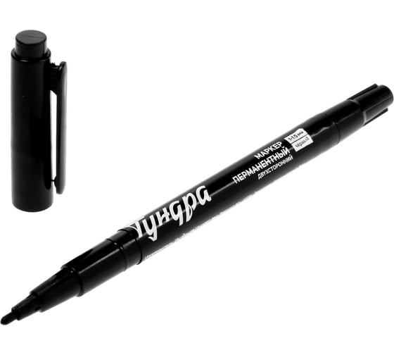 Изображение товара Строительный маркер ТУНДРА перманентный, двухсторонний, черный, 1-1.5 мм 9845891