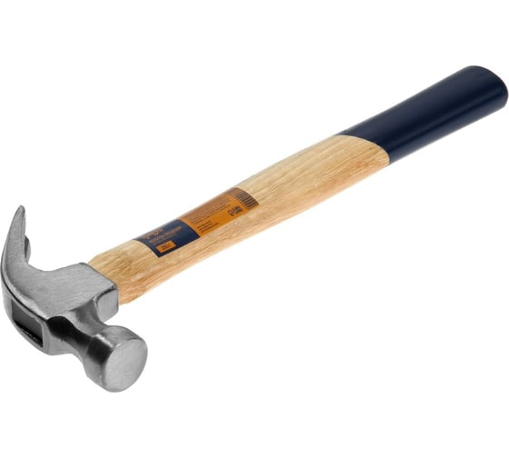Изображение товара Молоток-гвоздодер ТУНДРА деревянная рукоятка, 250 г 882001