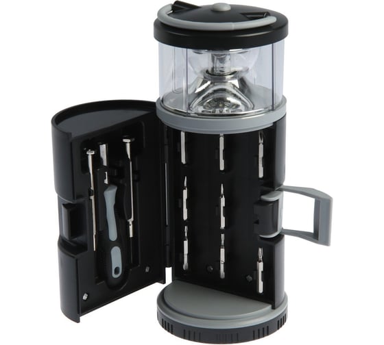 Изображение товара Набор инструментов ТУНДРА подарочный пластиковый кейс Фонарь, 11 предметов 6967235