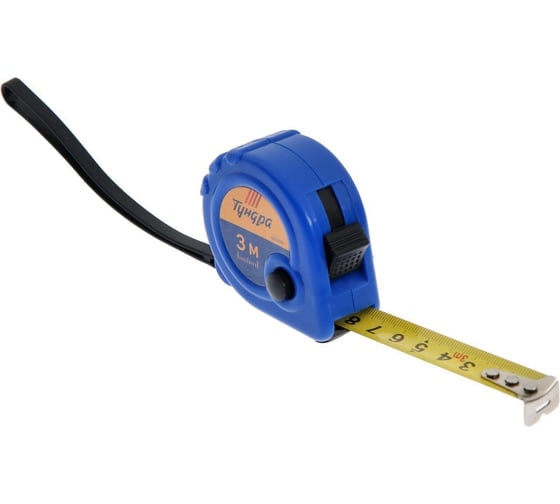 Изображение товара Рулетка ТУНДРА пластиковый корпус, 3 фиксатора, 3 м, 16 мм 881688