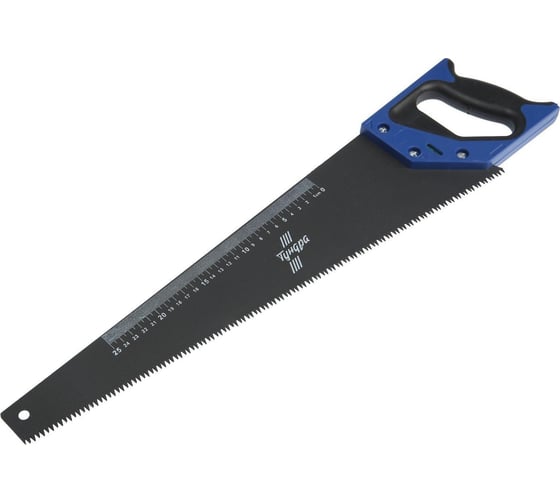 Изображение товара Ножовка по дереву ТУНДРА двухкомпонентная рукоятка, тефлоновое покрытие, 3D заточка, 7-8 TPI, 500 мм 5155409