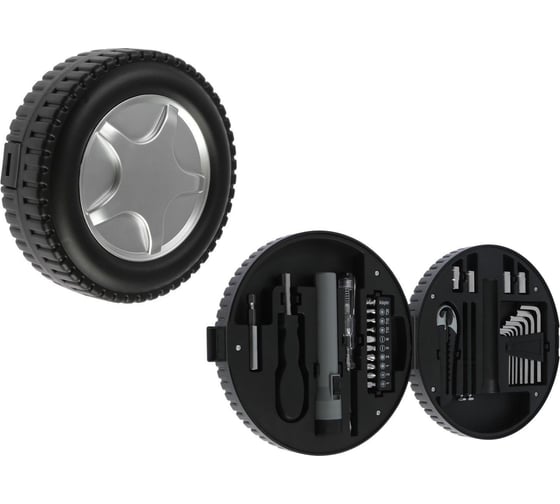 Изображение товара Набор инструментов ТУНДРА подарочный пластиковый кейс Колесо, 29 предметов 4506457