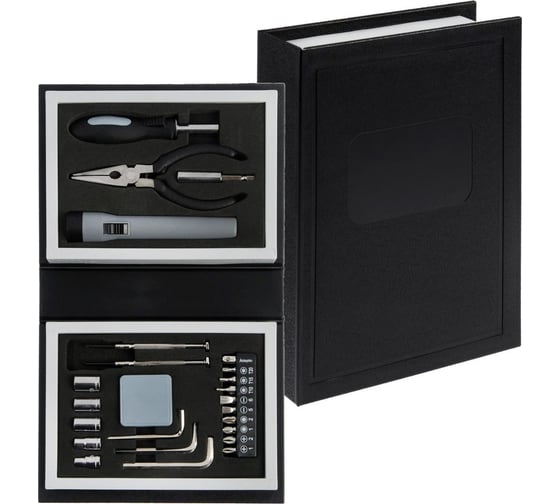 Изображение товара Набор инструментов ТУНДРА подарочный пластиковый кейс Книга, 24 предмета 4506461