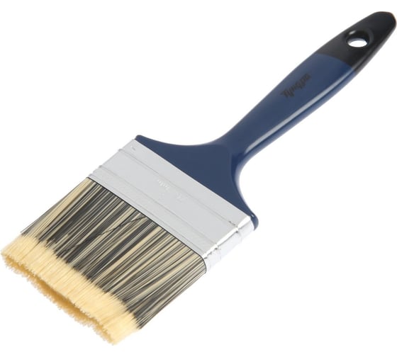 Изображение товара Плоская кисть ТУНДРА искусственная щетина, пластиковая ручка, 3", 75 мм 1818252