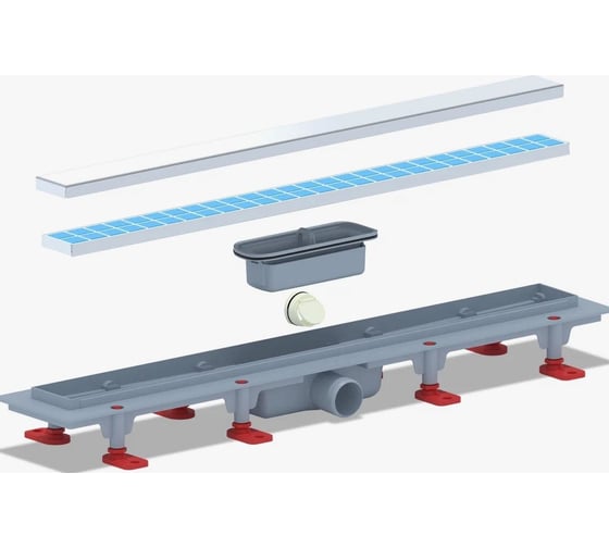 Изображение товара Трап АНИ Пласт "Мол" пластиковый линейный 550x62, диаметр выпуска 40 мм, под кладку плитки TL1055