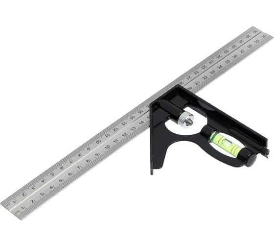 Изображение товара Комбинированный металлический угольник с уровнем ТУНДРА 300 мм 1550248