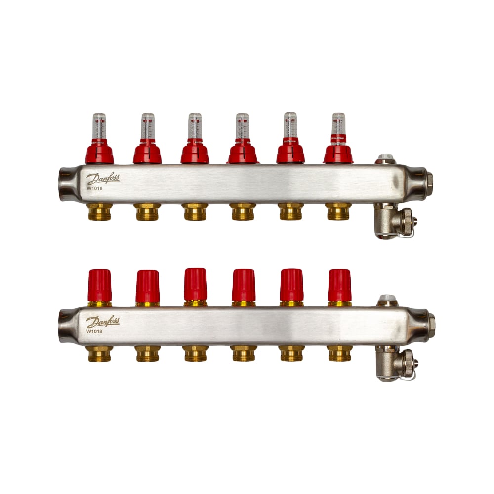 фото Коллекторы danfoss ssm-6f с расходомерами 6 контуров 088u0756