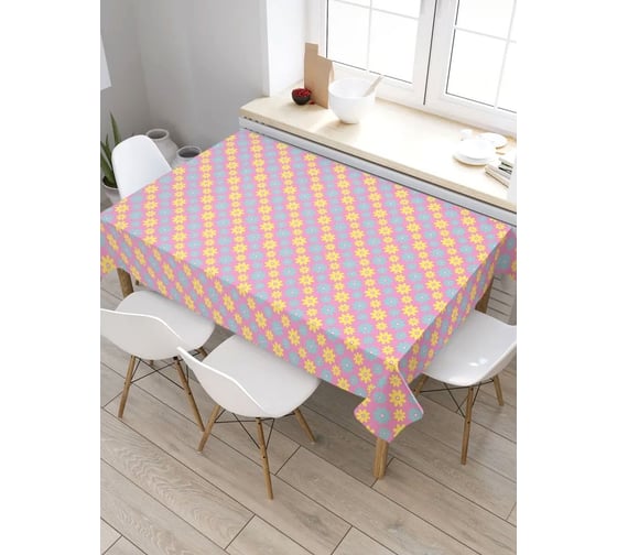 Изображение товара Скатерть JoyArty Цветочный порядок, прямоугольная, из сатена tc_31759_120x145