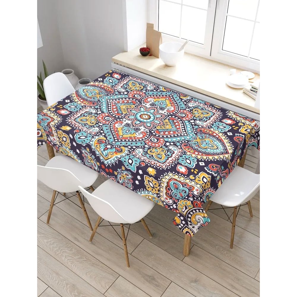 Изображение товара СКАТЕРТЬ из сатена JOYARTY цветочный орнамент 120x145 см