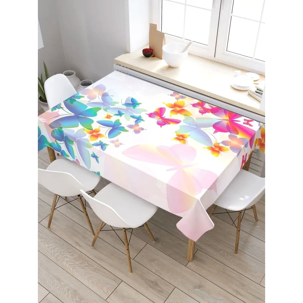 Изображение товара Прямоугольная скатерть из сатена JOYARTY с бабочками 120x145 см