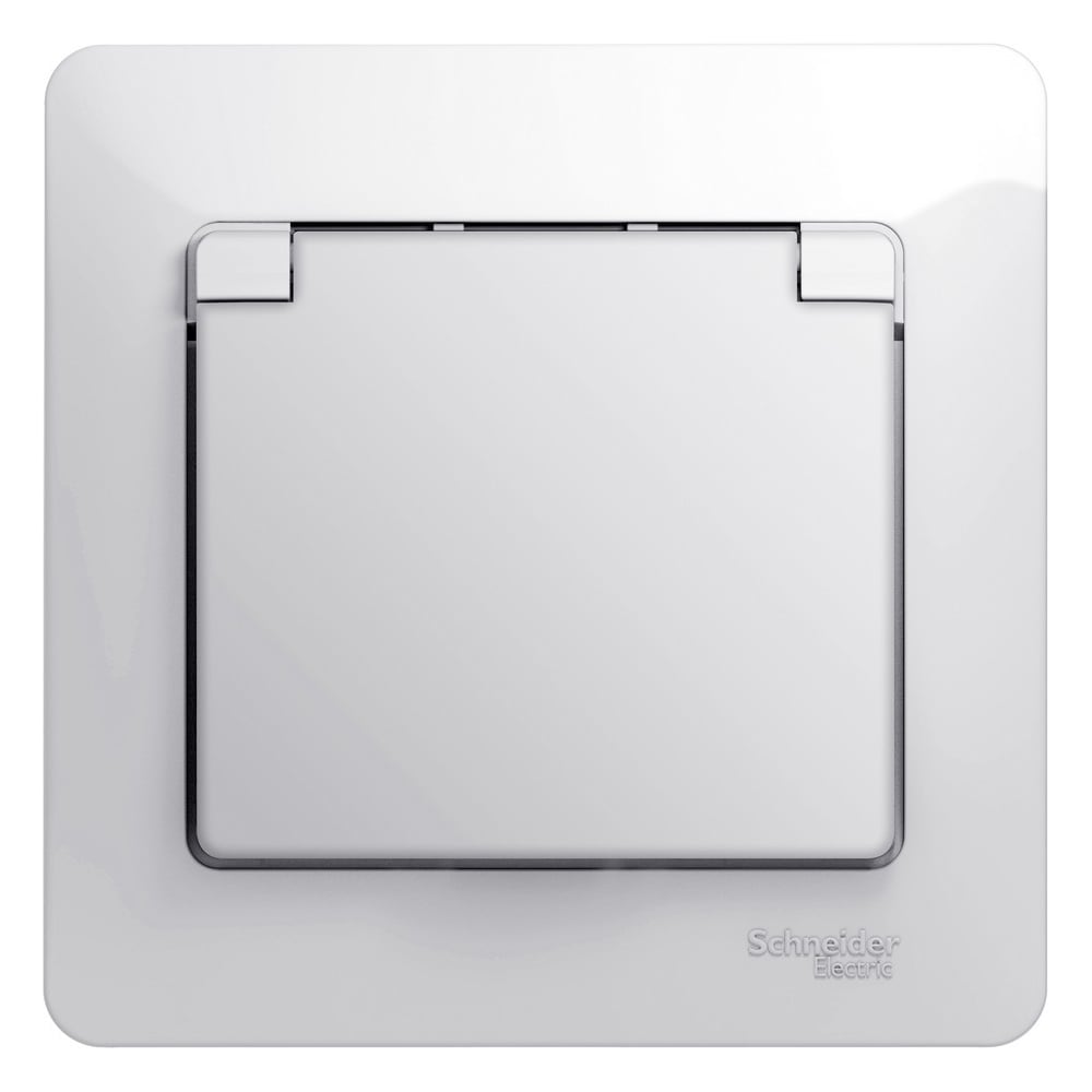 Изображение товара Розетка Systeme Electric GLOSSA с заземлением IP20 белая встраиваемая
