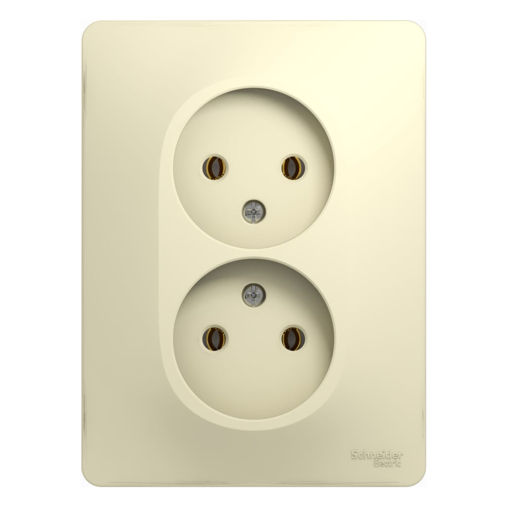Изображение товара Розетка Systeme Electric 2-м GLOSSA без заземления, бежевая SchE GSL000220