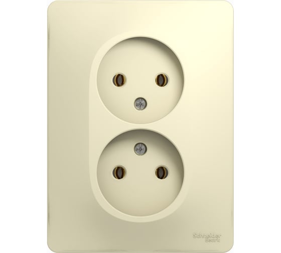 Изображение товара Розетка Systeme Electric 2-м GLOSSA без заземления, бежевая SchE GSL000220