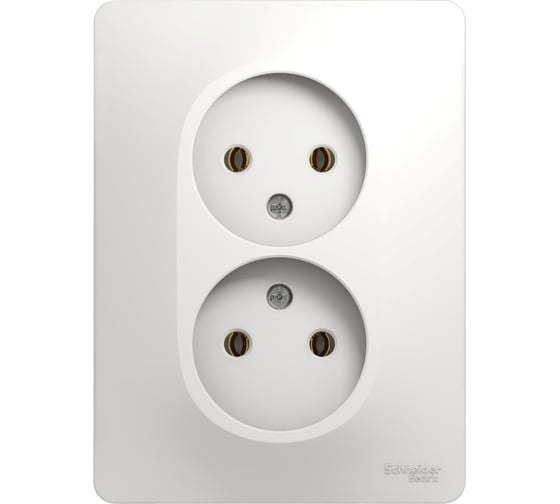 Изображение товара Розетка двойная Systeme Electric (Schneider Electric) GLOSSA, без заземления, белый GSL000120