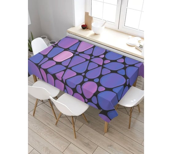 Изображение товара Скатерть прямоугольная из сатена JOYARTY Фиолетовая абстракция tc_30957_120x145