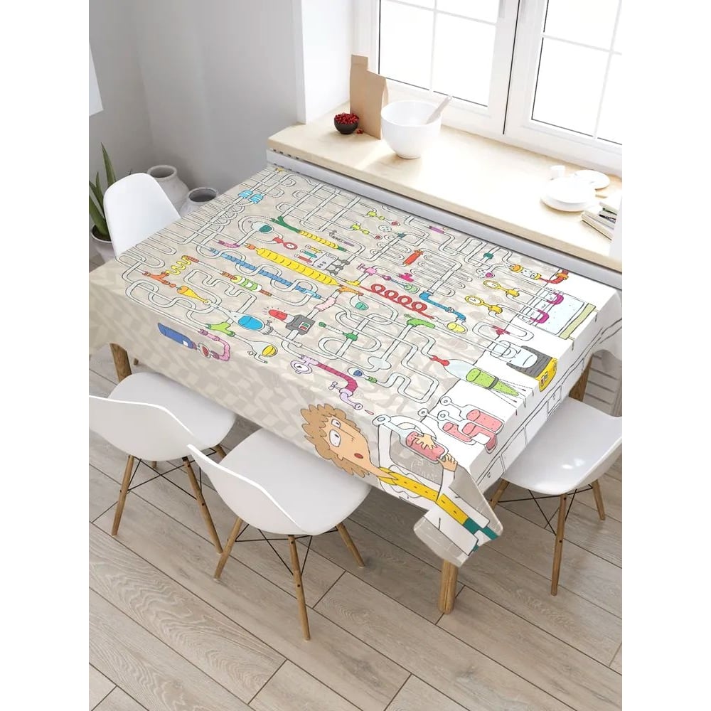 Изображение товара Прямоугольная сатеновая скатерть JOYARTY 120x145 см для повседневной кухни