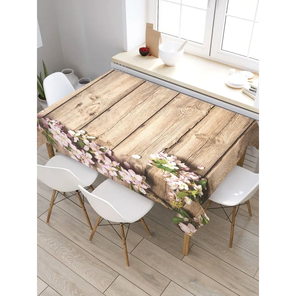 Изображение товара Скатерть JoyArty Цветущая ветка из сатена прямоугольная 120x145 см