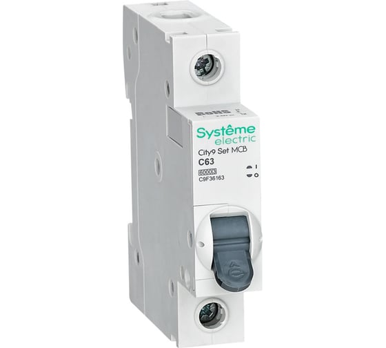 Изображение товара Автоматический выключатель (ав) Systeme Electric City9 set с 63а 1p 6ka 230в C9F36163