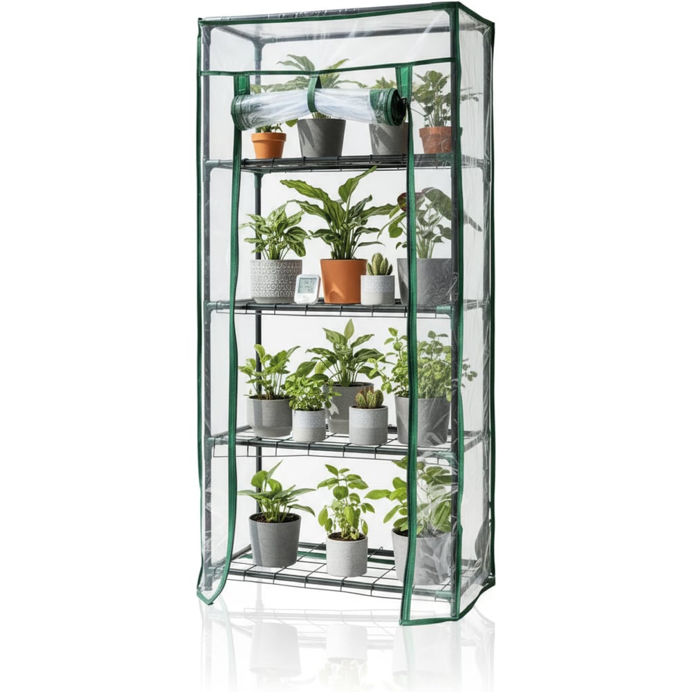 Изображение товара Парник на подоконник ГеоПластБорд с чехлом из ПВХ и 4 полками