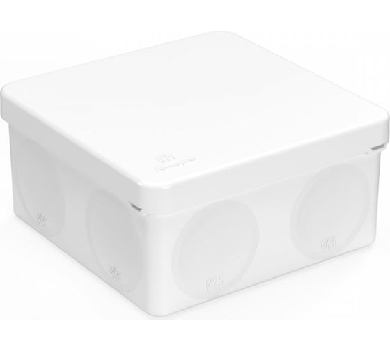 Изображение товара Распределительная коробка Промрукав для прямого монтажа двухкомпонентная безгалогенная (hf) белая 100x100x50 66 шт. 60-0300-9003