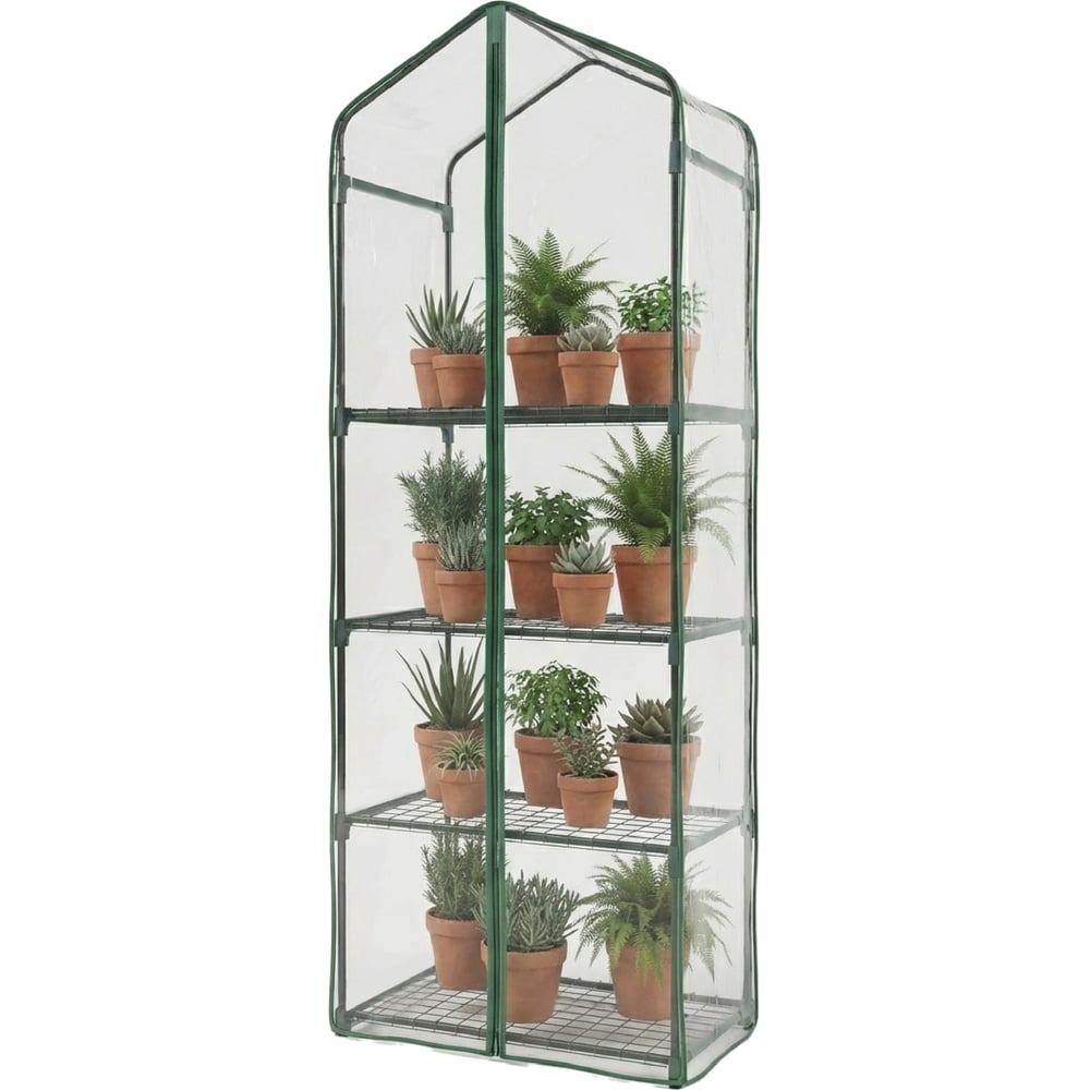 Изображение товара Парник на подоконник ГеоПластБорд 59x39x160 см с чехлом из ПВХ и полками