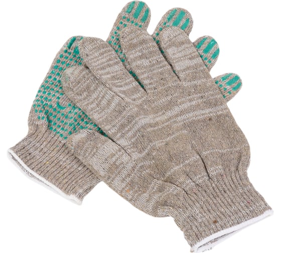 Изображение товара Перчатки х/б Спец с ПВХ, точка, серый, ЛЮКС, 10 класс, 1 пара (подвес, хедер) И-8034-И/1ПХ