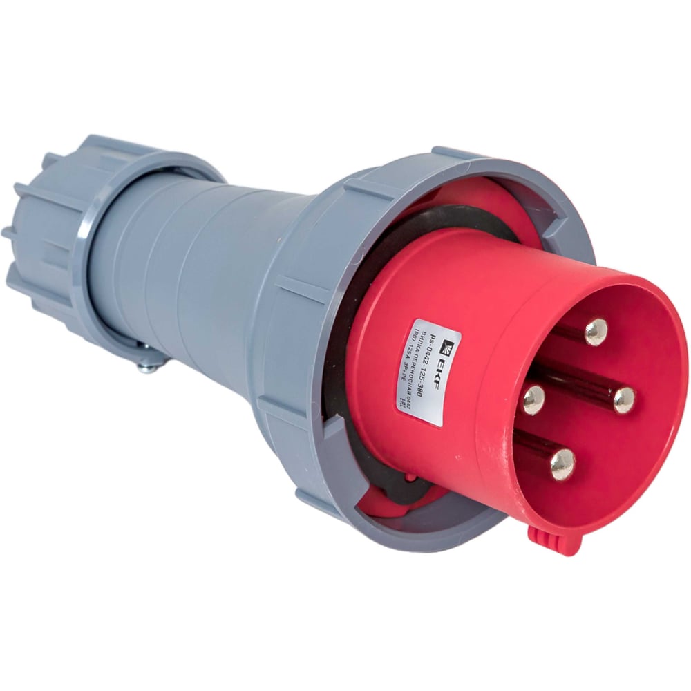 Изображение товара Вилка переносная EKF 0442 3Р+РЕ 125А 380В IP67 ps-0442-125-380