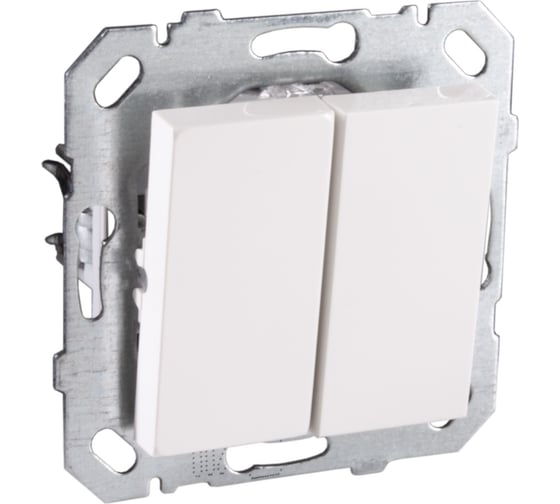 Изображение товара Выключатель встраиваемый Netelsan 2 клавиши 220В 10А, цвет белый M.U.ANH.20000