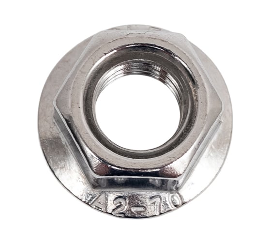 Изображение товара Гайка шестигранная с фланцем и насечками Insparion DIN 6923, нерж. а2, M12 (2шт) С1-00001715