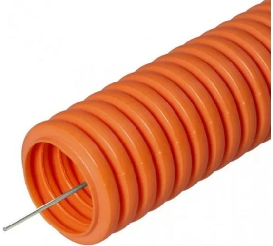 Изображение товара Гофрированная труба EKF ПНД Plast с зондом d16мм 100м. оранжевая PROxima tpnd-16-o