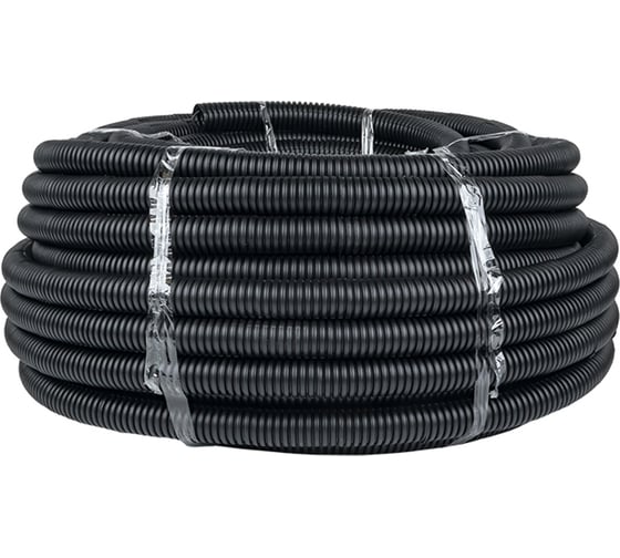 Изображение товара Гофрированная труба EKF ПНД Plast с протяжкой d32мм 50м черная tpnd-32n