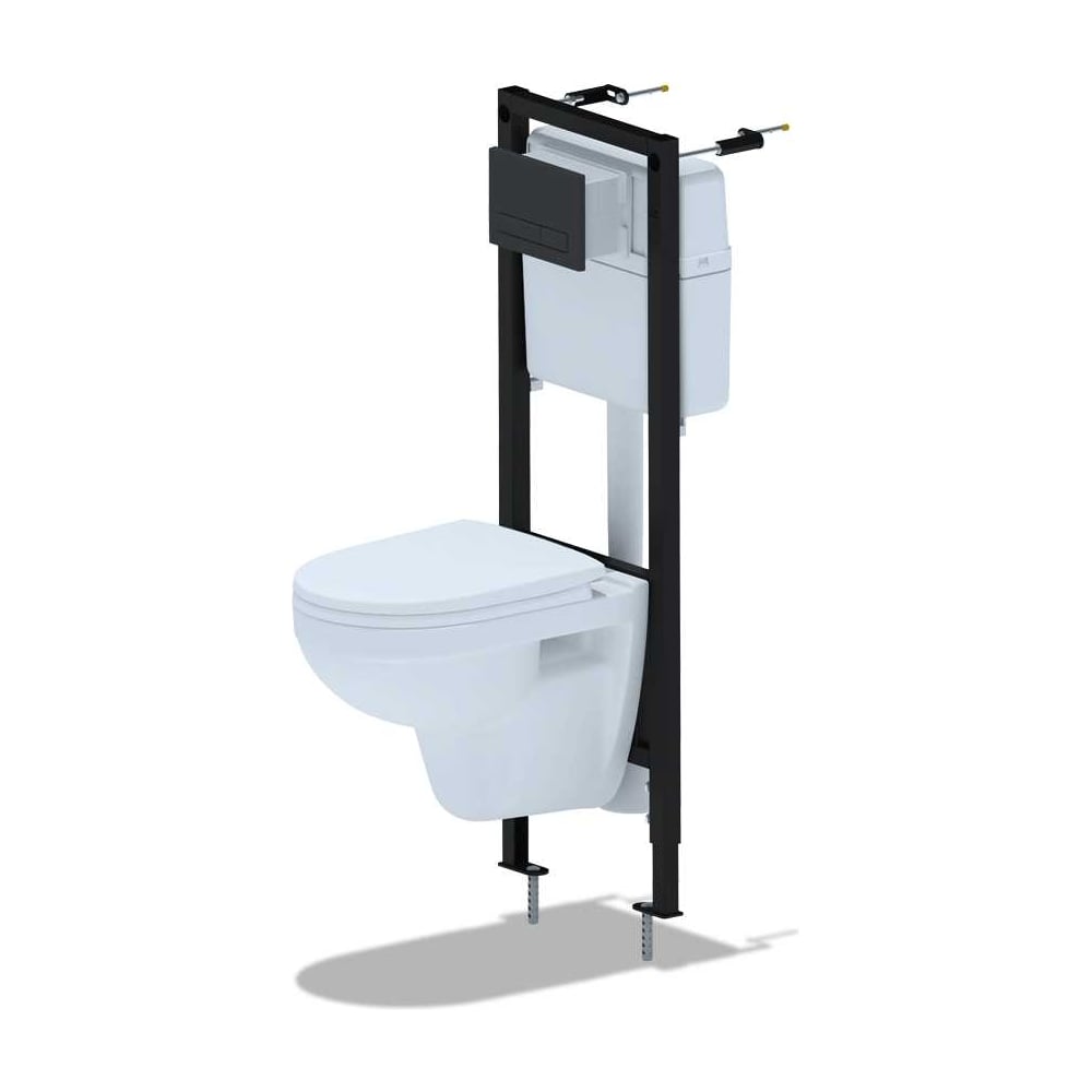 Изображение товара Инсталляция для унитаза АНИ Пласт WC1010 с комплектом BEST SANITA LUXE и сиденьем