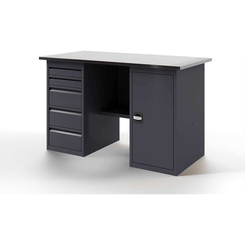 Изображение товара Верстак с тумбой и ящиками GREENBERG 1400 мм профессиональный рабочий стол для мастерской