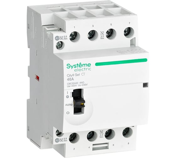 Изображение товара Контактор Systeme Electric City9 set 4p 4но 40a ac 400в-230в (ранее EZ9C32440) C9C32440