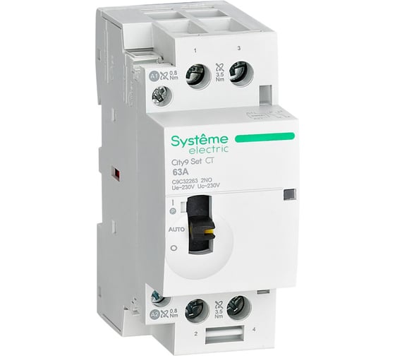 Изображение товара Контактор Systeme Electric City9 set 2p 2но 63a ac 230в-230в C9C32263