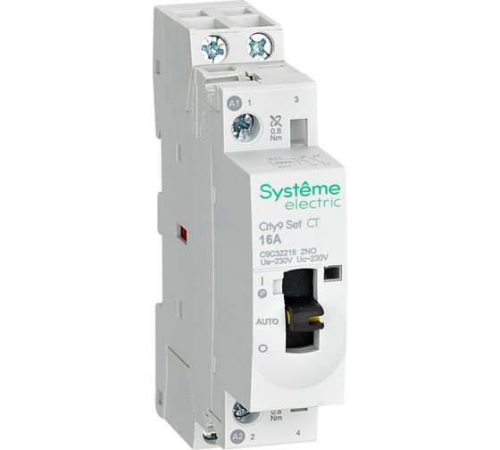 Изображение товара Контактор Systeme Electric City9 set 2p 2но 16a ac 230в-230в C9C32216