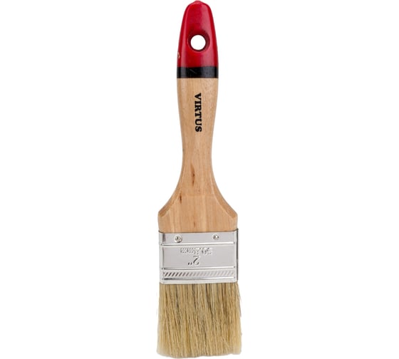 Изображение товара Малярная плоская кисть VIRTUS Master натуральная щетина, 50 мм 001007050