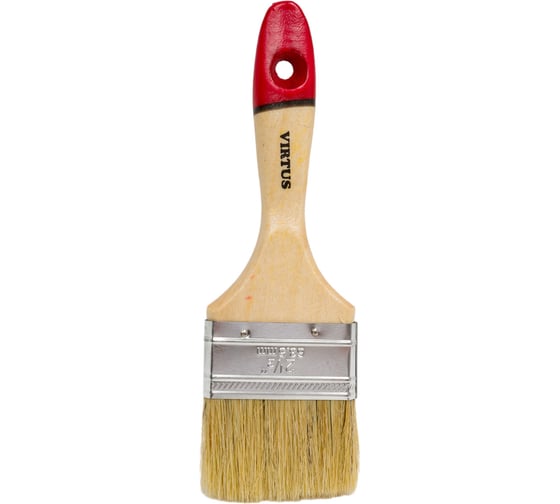 Изображение товара Малярная плоская кисть VIRTUS Master натуральная щетина, 63 мм 001007063