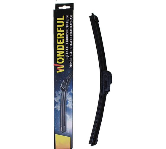 Изображение товара Щетка стеклоочистителя WONDERFUL WF бескаркасная с графитом (универ) 62.5см/25" (2 адаптера) 904533