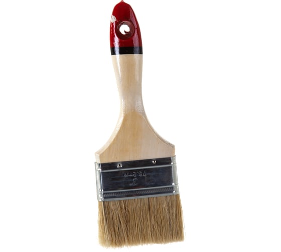 Изображение товара Малярная плоская кисть VIRTUS Master натуральная щетина, 75 мм 001007075