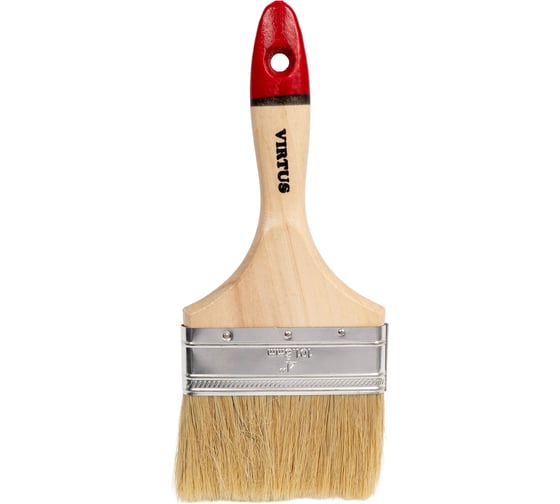 Изображение товара Малярная плоская кисть VIRTUS Master натуральная щетина, 100 мм 001007100