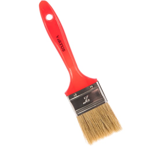 Изображение товара Малярная плоская кисть VIRTUS Standard натуральная щетина, пластмассовая рукоятка, 50 мм 001009050