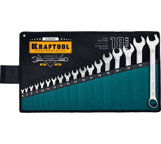 Изображение товара Набор комбинированных гаечных ключей Kraftool 18 шт 6 - 32 мм  27079-H18_z01