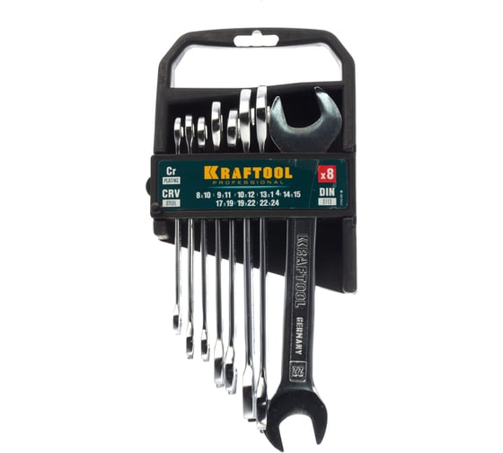 Изображение товара Набор рожковых гаечных ключей Kraftool 8 шт 8 - 24 мм 27033-H8C_z01
