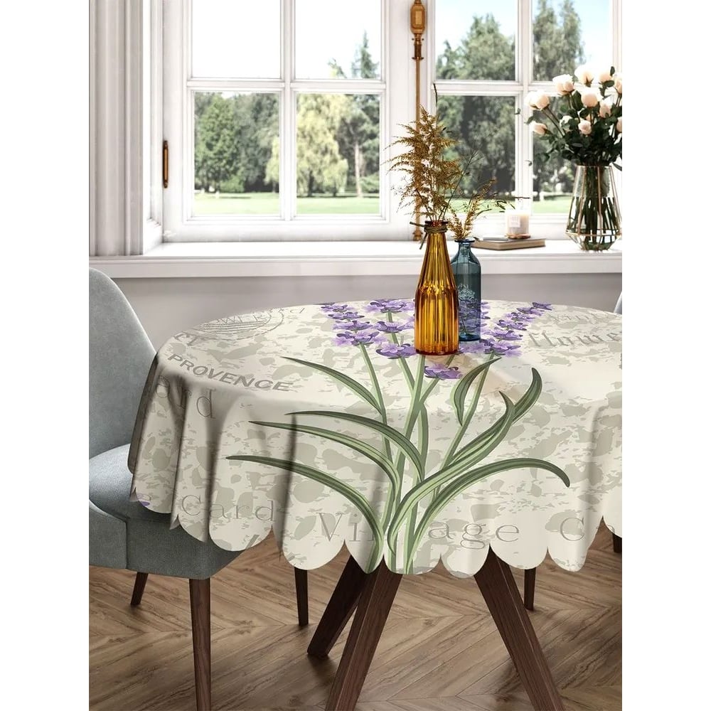 Изображение товара Круглая тканевая скатерть JOYARTY с цветочным рисунком 150х150 см