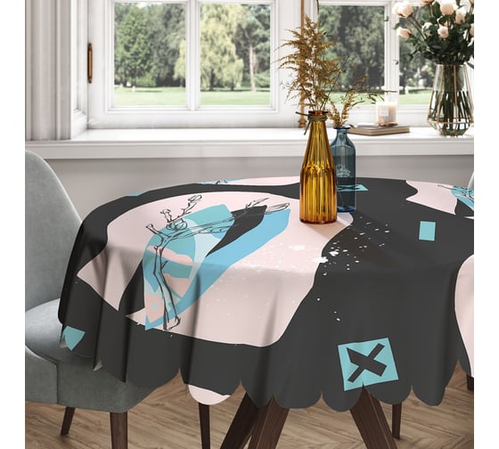 Изображение товара Скатерть круглая тканевая JOYARTY на стол с рисунком полевые цветы 150х150 см rtcf01_43913_150x150