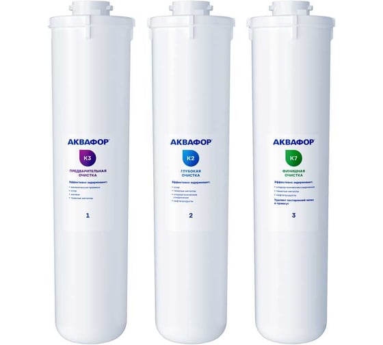 Изображение товара Комплект Аквафор модулей сменных фильтрующих К3-К2-К7