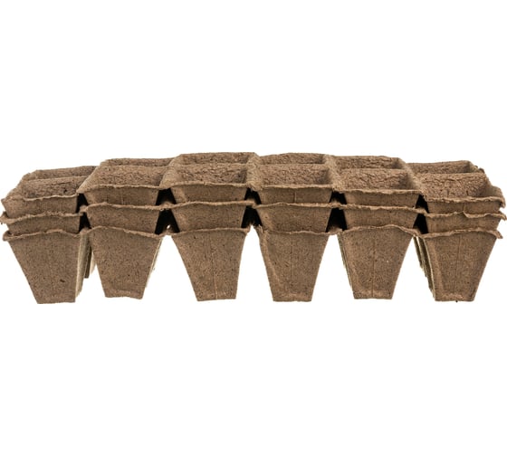 Изображение товара Кассета для рассады Без бренда 310х100х50 мм 12 ячеек торфяная 3 шт. 64368